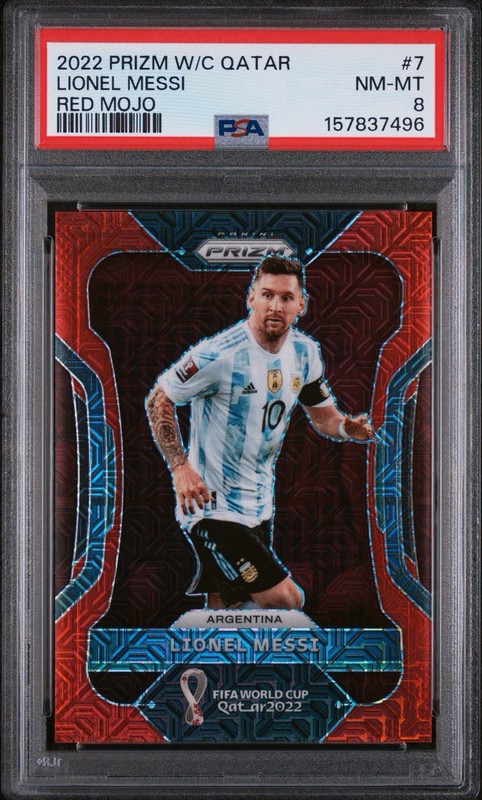 2022 Panini Prizm World Cup Qatar - Lionel Messi #7 Red Mojo Prizm /99