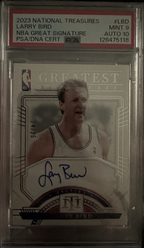 Larry Bird National TREASURES Auto /25 PSA 9 PSA Auto 10
