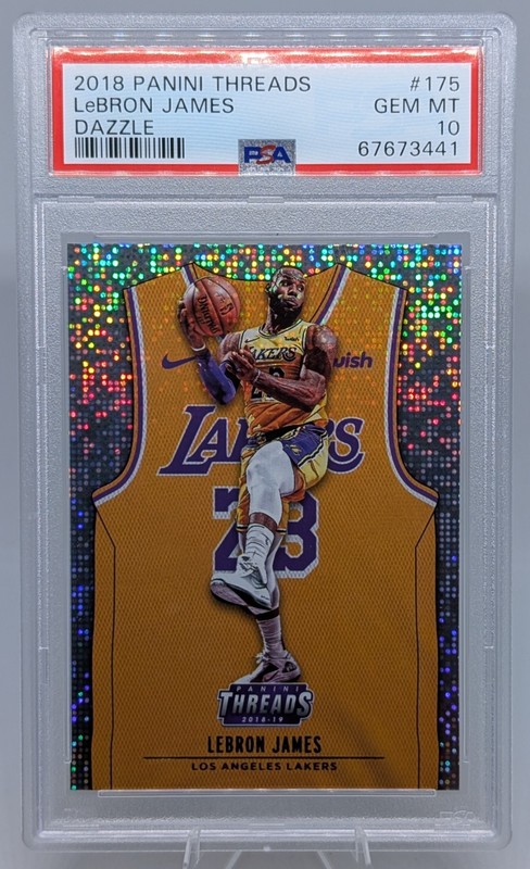 2018-19 Panini Threads - Icon Jersey SP LeBron James Dazzle #175 PSA 10