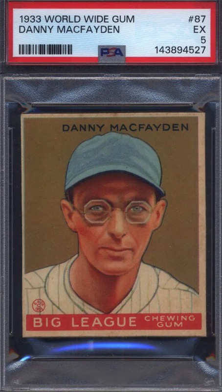1933 Goudey World Wide Gum #87 Danny Macfayden Yankees PSA 5