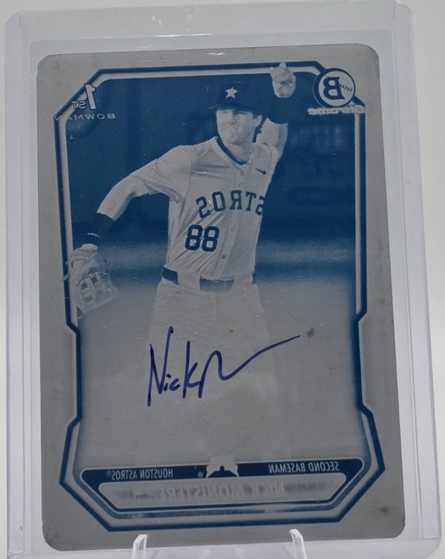 Topps 2026 Bowman Baseball CPA-NM 1/1 Nick Monistere Cyan Printing Plate Auto