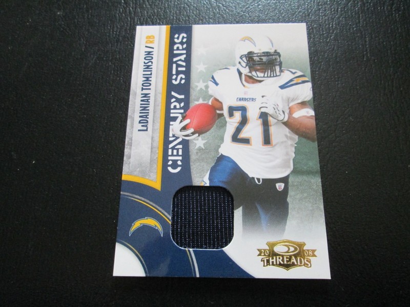 LADAINIAN TOMLINSON 2008 THREADS CENTURY STARS GAME WORN JERSEY CARD #161/250
