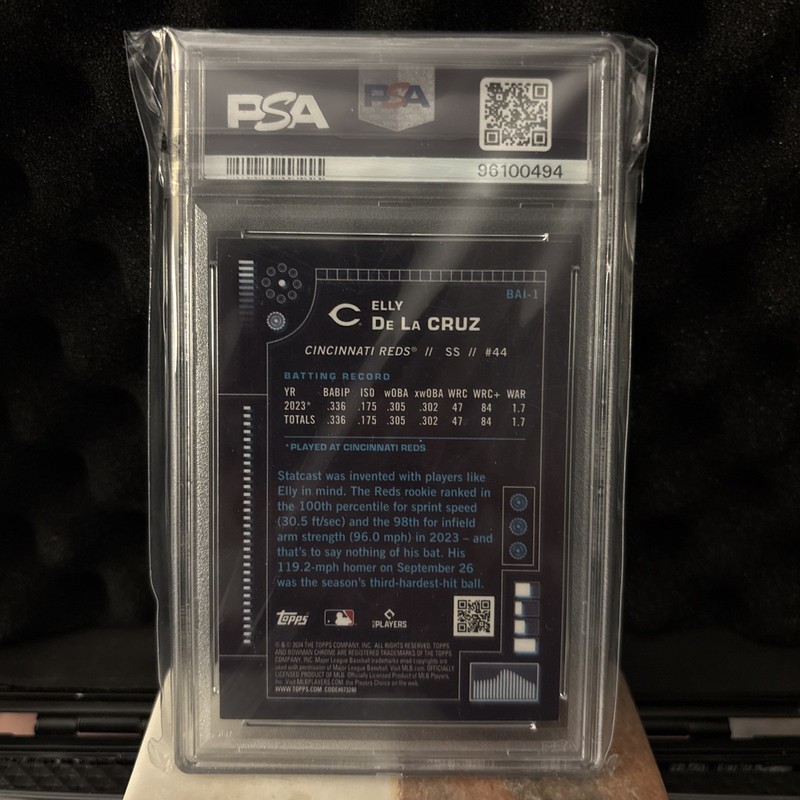 2024 Bowman Chrome - ELLY DE LA CRUZ Rookie AI Refractor - PSA 10 - Reds view 2