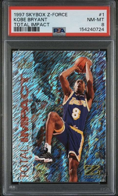 1997 SKYBOX Z-FORCE TOTAL IMPACT KOBE BRYANT 1  PSA 8