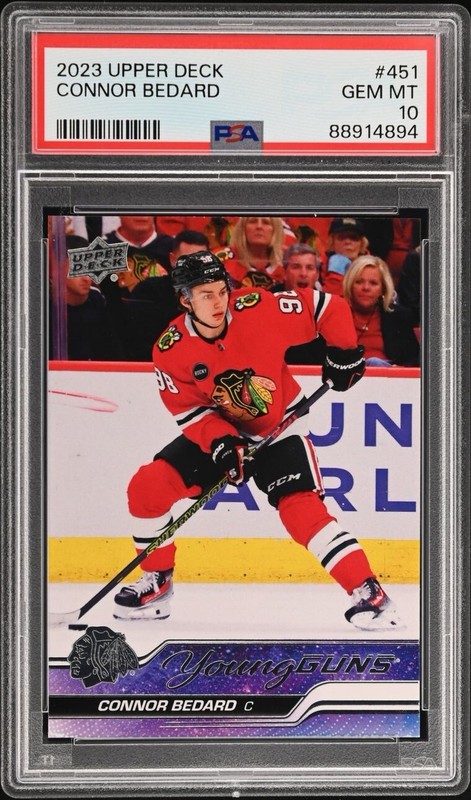 2023-24 Upper Deck Series 2 Connor Bedard Young Guns PSA 10 - Chicago Blackhawks