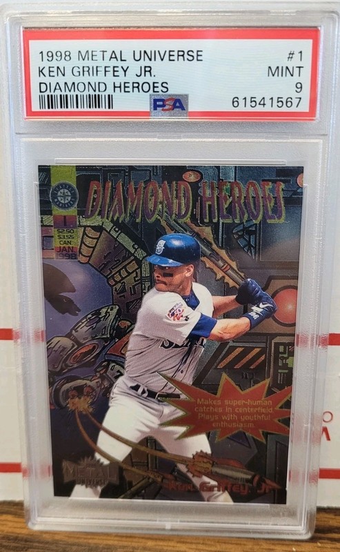 1998 METAL UNIVERSE Ken Griffey Jr. DIAMOND HEROES #1 PSA 9 Seattle Mariners