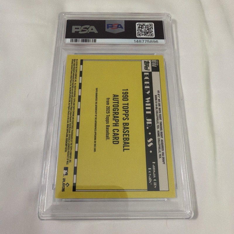 Bobby Witt Jr Auto 2025 Topps Chrome Update 35th Orange /25 Royals PSA 9 view 2