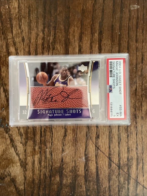 2004-05 UD Sweet Spot Magic Johnson AUTO - PSA 5 - Autograph  Lakers HOF
