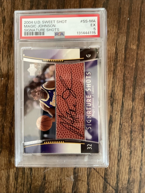 2004-05 UD Sweet Spot Magic Johnson AUTO - PSA 5 - Autograph Lakers HOF view 2