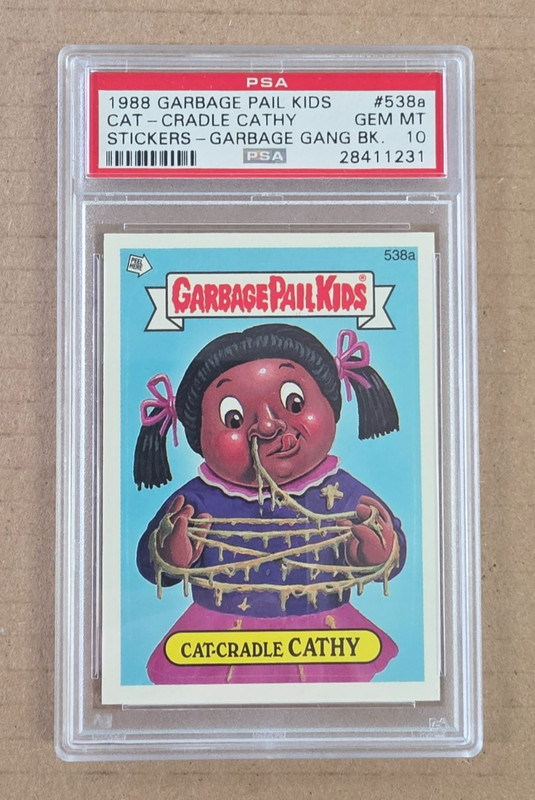 1988 Garbage Pail Kids GPK Cat-Cradle Cathy Garbage Gang Back #538a PSA 10
