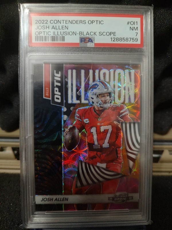 Josh Allen 2022 Contenders Optic Illusion Black Scope #OI1 PSA 7 Bills /25