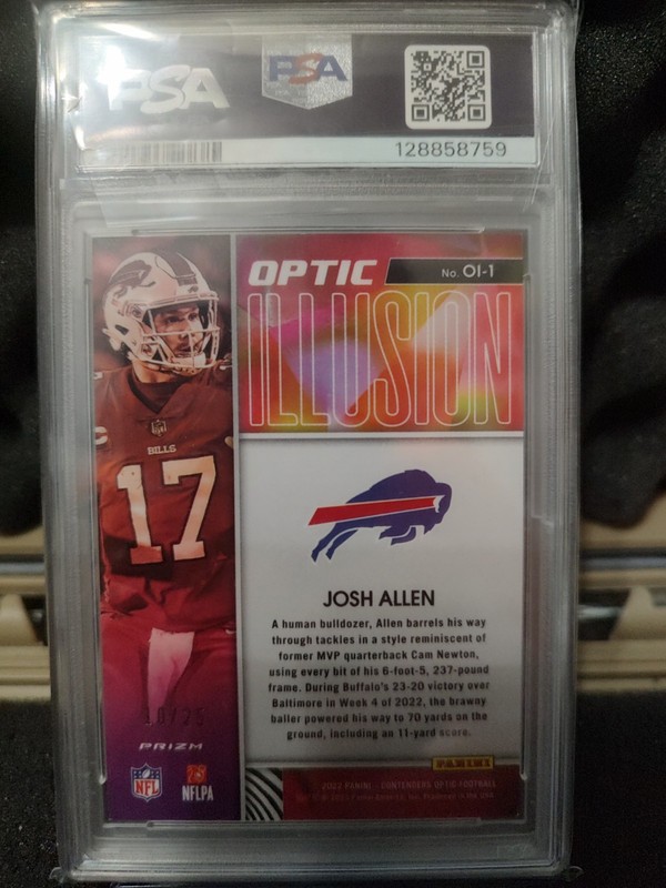 Josh Allen 2022 Contenders Optic Illusion Black Scope #OI1 PSA 7 Bills /25 view 2