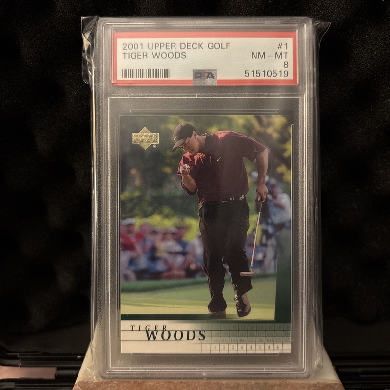2001 Upper Deck Golf - Tiger Woods #1 - PSA 8