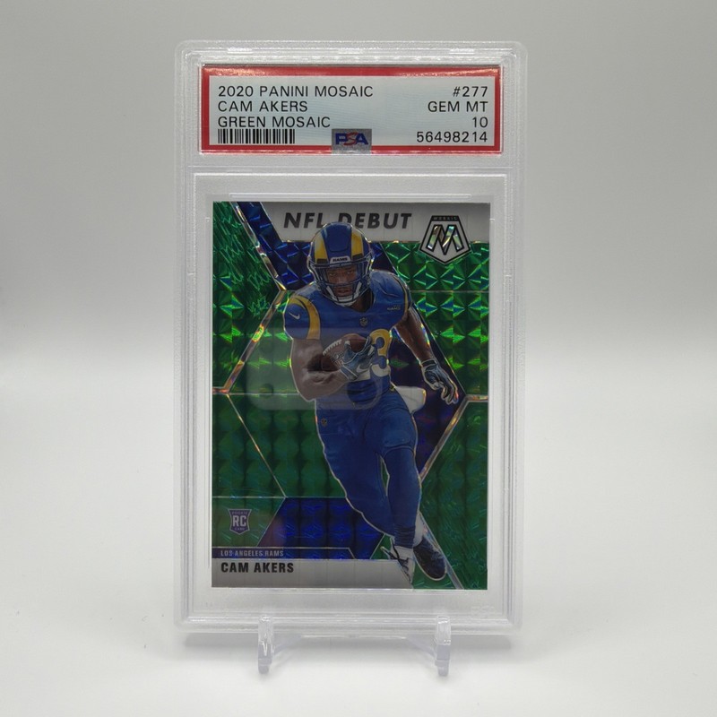 2020 Panini Mosaic Cam Akers RC Green Mosaic PSA 10 Gem Mint #277