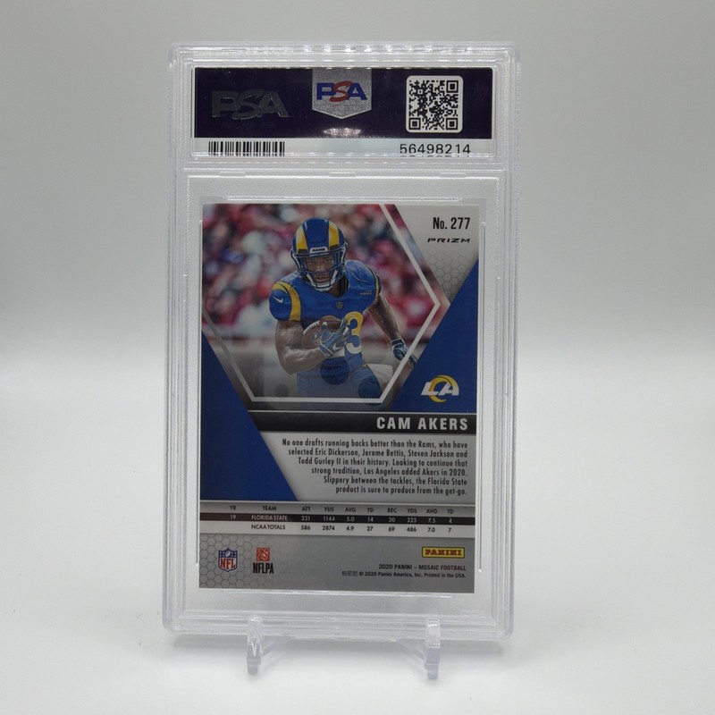2020 Panini Mosaic Cam Akers RC Green Mosaic PSA 10 Gem Mint #277 view 2
