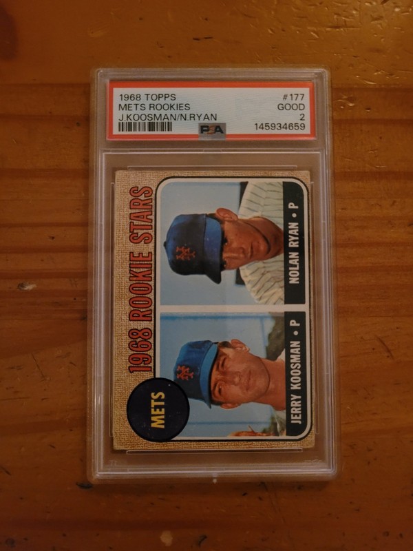 1968 Topps #177 Nolan Ryan Rookie Card w/Jerry Koosman PSA 2 Good RC HOF