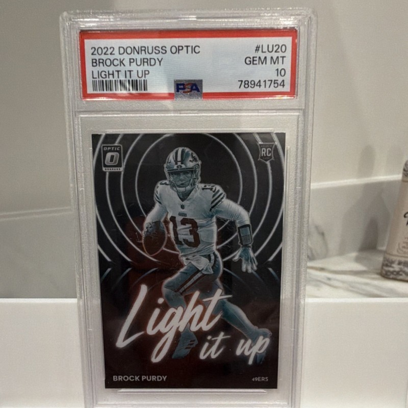 Panini 2022 Donruss Optic Brock Purdy Light It Up #LU-20 PSA 10 RC 49ers