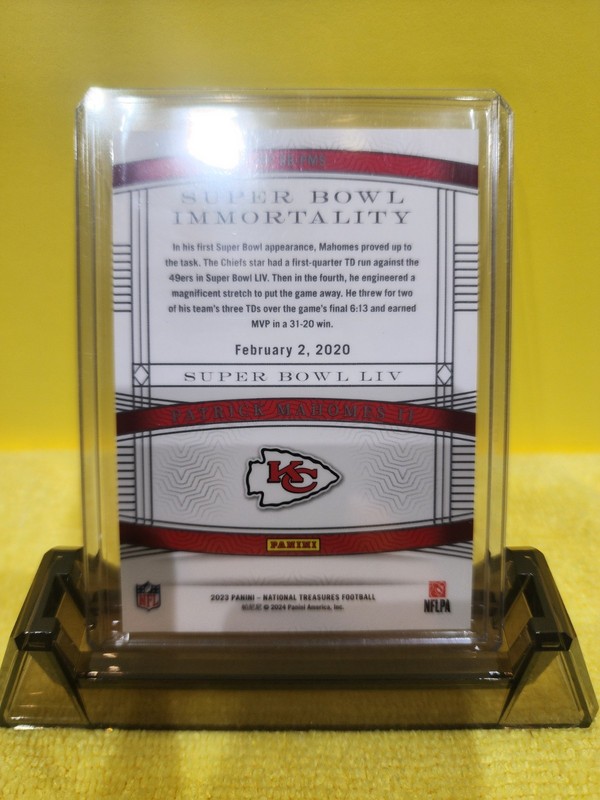 2023 Panini National Treasures Super Bowl Immortality Patrick Mahomes II  /99 view 2