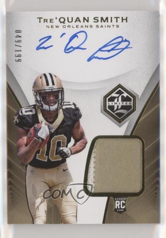 2018 Panini Limited 49/199 Tre'Quan Smith #128 RPA Rookie Patch Auto RC 4l3