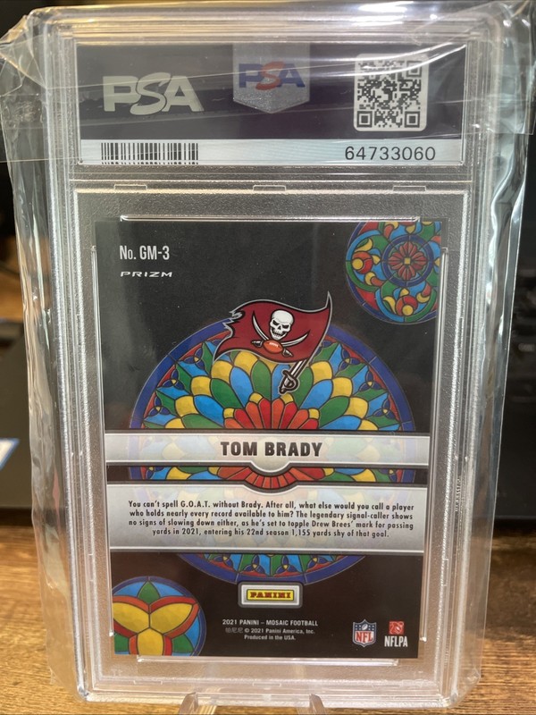 2021 Panini Mosaic - Glass Mosaic Tom Brady #GM-3 PSA 9 Case Hit SSP GOAT view 2