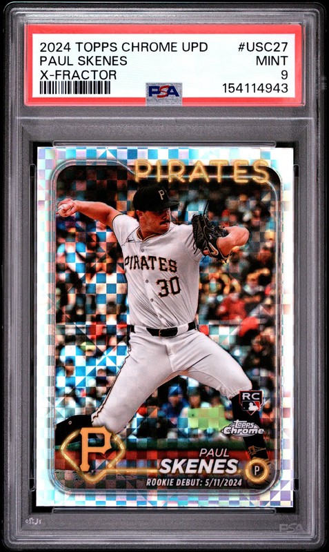 2024 Topps Chrome Update Paul Skenes #USC27 PSA 9 X-Fractor Rookie RC