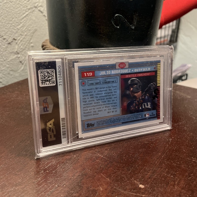2022 Topps Julio Rodriguez Throwback Thursday Short Print Rare Gem Mint PSA 10 view 2