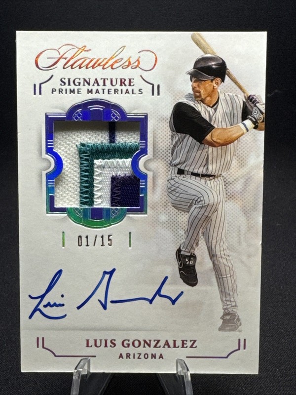 2022 Panini Flawless Luis Gonzalez Auto /15 Signature Prime Materials view 1