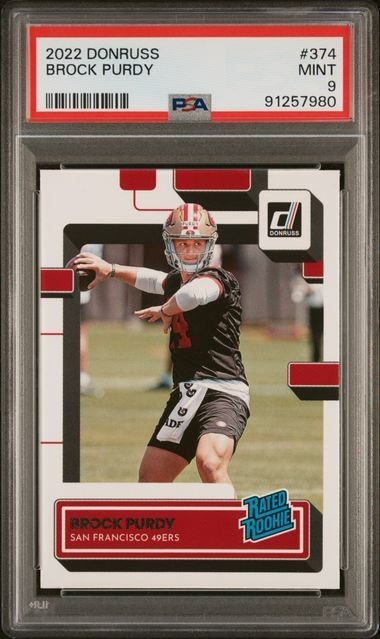 2022 Panini Donruss Brock Purdy #374 PSA 9 Rated Rookie