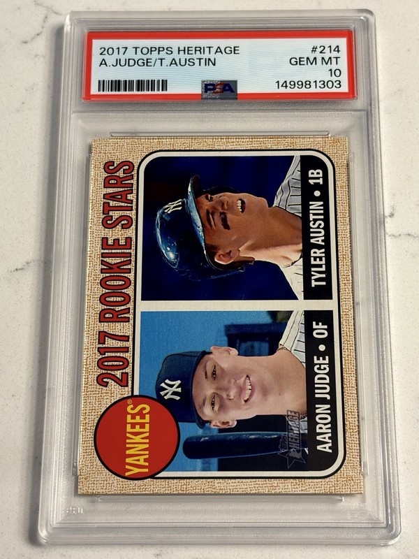 2017 Topps Heritage - Rookie Stars Aaron Judge, Tyler Austin #214 (RC) PSA 10