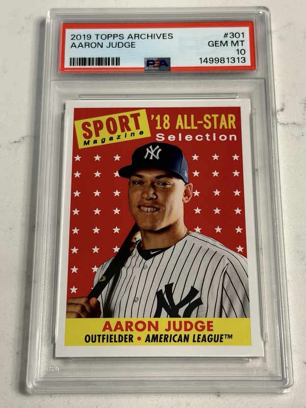 2019 TOPPS ARCHIVES #301 AARON JUDGE PSA 10 GEM MINT LOW POP