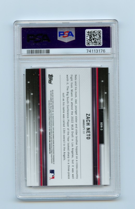 Jackson Holliday Bowman Chrome Draft Night RC Card # BDN3 PSA 10 Orioles view 2