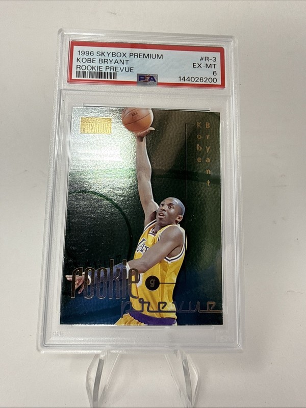 1996 Skybox Premium Kobe Bryant Rookie Prevue R-3 PSA 6 view 2