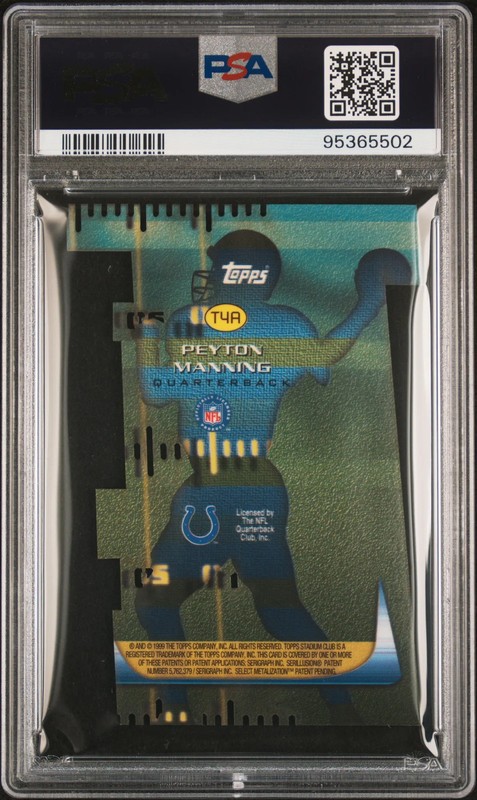 1999 Stadium Club 3X3 Peyton Manning #T4A PSA 8 Die Cut Colts view 2