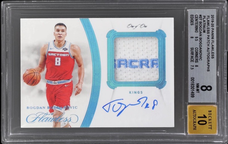 2019 Panini Flawless Bogdan Bogdanovic 1/1 Patch Auto Platinum Game Worn BGS 8