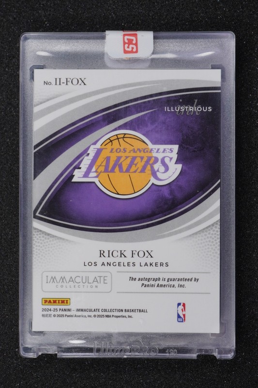B6 2024 Panini Immaculate Illustrious Ink - Rick Fox Auto #1/24 (1/1) Lakers view 2