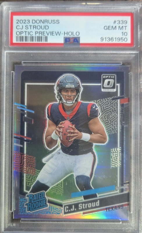 2023 Donruss Optic Preview Holo CJ Stroud Rookie PSA 10 Houstan Texans #339