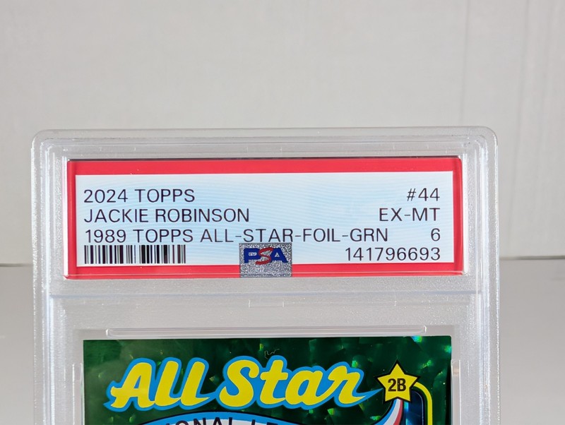 Jackie Robinson #44 2024 Topps 1989 All-Star-Foil Green Card Graded PSA 6 EX-MT view 2