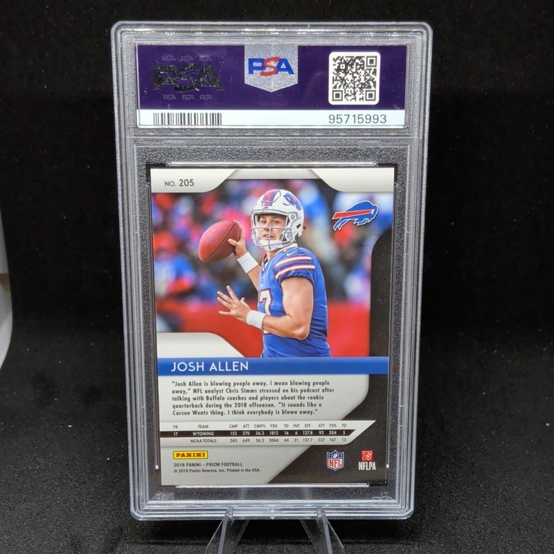 Panini 2018 Prizm Josh Allen RC #205 Base Set Buffalo Bills PSA 9 view 2