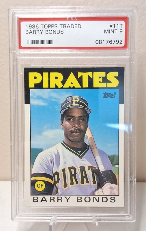 1986 Topps Traded - BARRY BONDS Rookie Card #11T (PIRATES) | PSA 9 Mint view 1