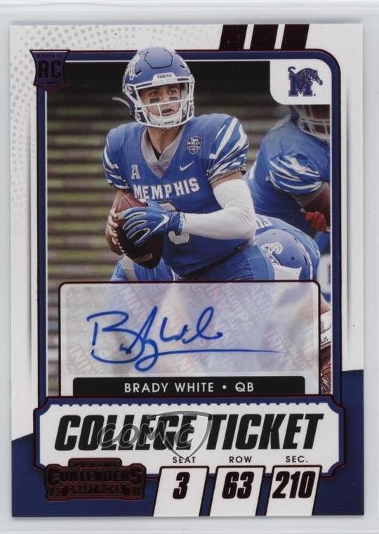 2021 Contenders Draft Picks Game Ticket Red Brady White #222 Rookie Auto RC 1ss3