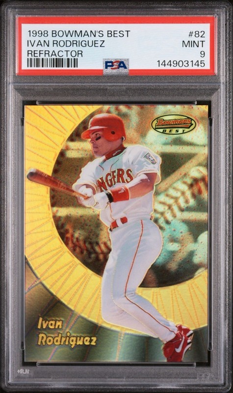 1998 Bowman's Best Ivan Rodriguez #82 Refractor /400 PSA 9