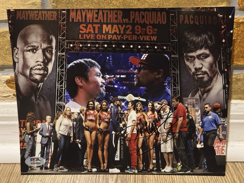MANNY PACQUIAO SIGNED AUTO 8x10 BOXING PHOTO Floyd Mayweather PSA AUTHENTIC 258