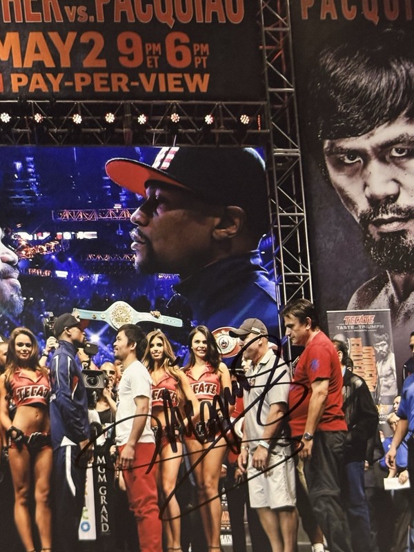 MANNY PACQUIAO SIGNED AUTO 8x10 BOXING PHOTO Floyd Mayweather PSA AUTHENTIC 258 view 2