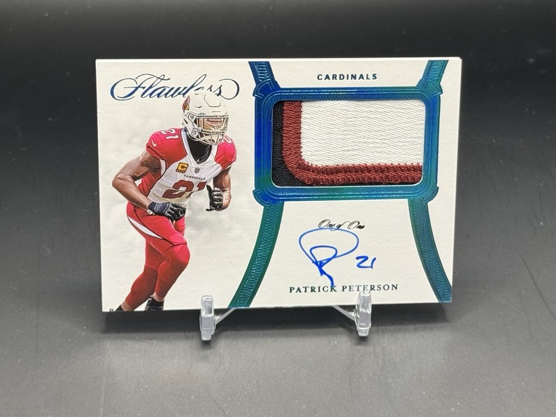 2020 Panini Flawless Football Patrick Peterson Platinum 1/1 Patch Auto Cardinals