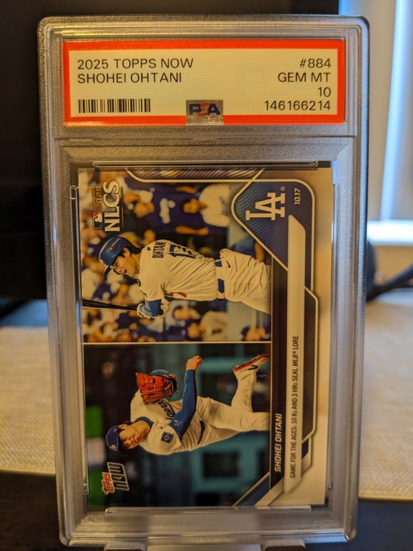 2025 Topps Now - NLCS Shohei Ohtani #884 PSA 10 GEM MINT 3-HR,  10 Strikeouts 💎