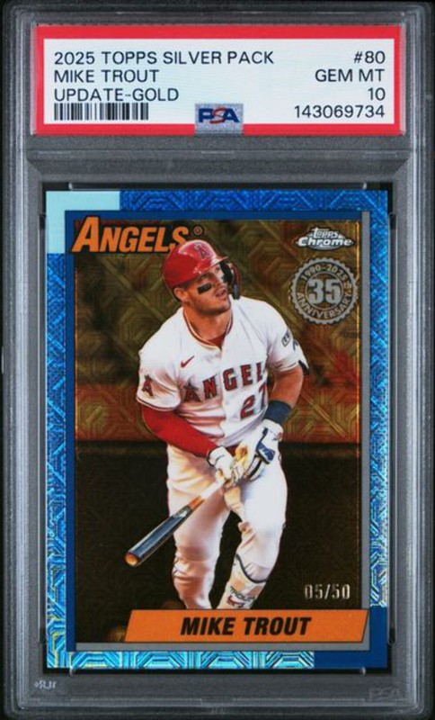 2025 Topps Silver Pack Mojo Mike Trout Gold /50 PSA 10