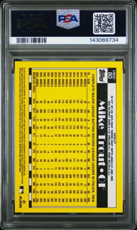 2025 Topps Silver Pack Mojo Mike Trout Gold /50 PSA 10 view 2