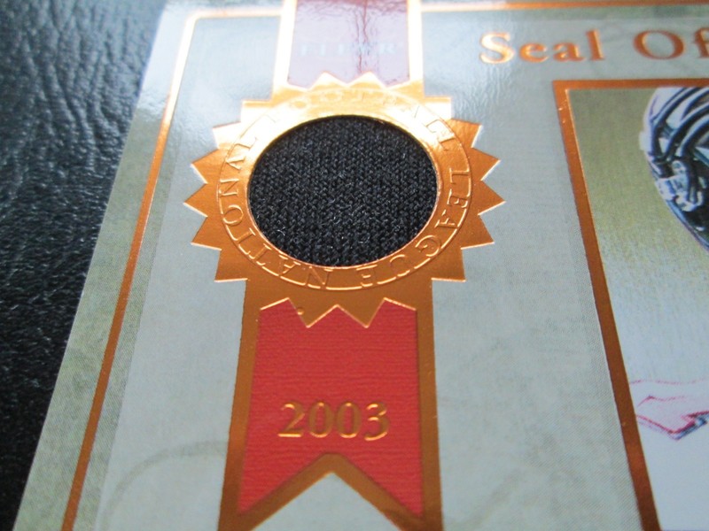 MICHAEL VICK 2003 FLEER SEAL OF APPROVAL SNAPSHOT GAME WORN JERSEY CARD #134/375 view 2