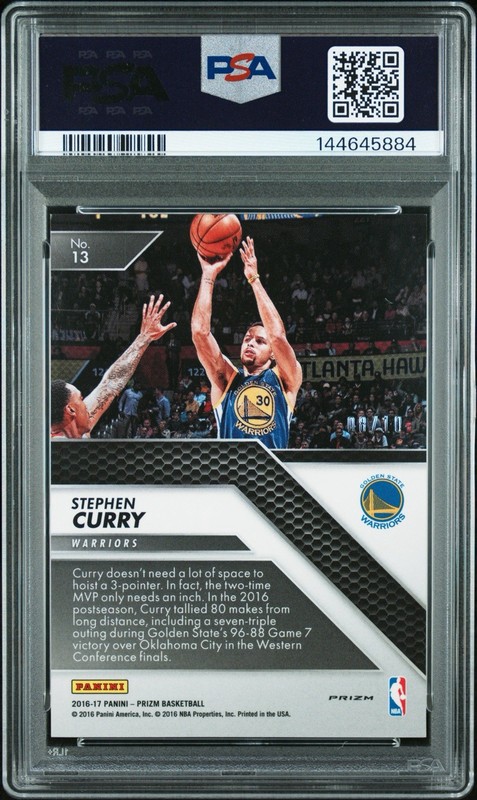 2016 Panini Prizm Stephen Curry All Day Gold Prizm /10 #13 PSA 9 view 2