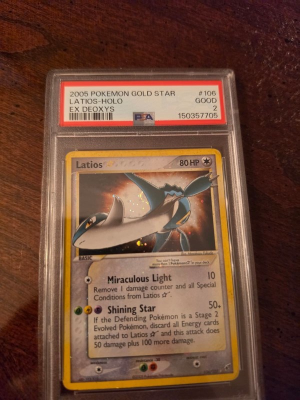 2005 POKEMON EX DEOXYS GOLD STAR #106 LATIOS-HOLO PSA 2